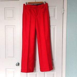 Banana Republic Lido size 4, 100% Italian wool red wide leg dress pants